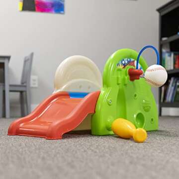 Step2 Sport-Tastic Activity Center, Kids Playhouse, Indoor/Outdoor Playset & Slide, Play Gym Includes Bat & Balls, Made of Durable Plastic, For Toddlers 1+ Years Old