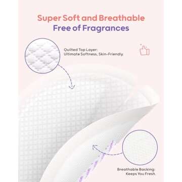 Nuliie Super Absorbent & Featherlight Disposable Nursing Pads 100 Count, Stay Dry, Soft & Breathable Breast Pads for Leaking Milk, Leakproof, Individually Packaged Breastfeeding Essentials for Moms