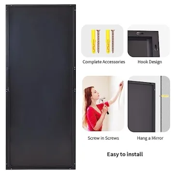 Koonmi 71x31 Floor Mirror with Stand for All Rooms