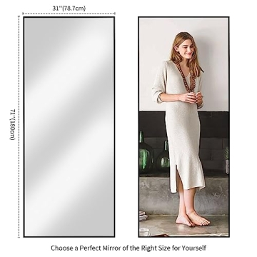 Koonmi 71x31 Floor Mirror with Stand for All Rooms