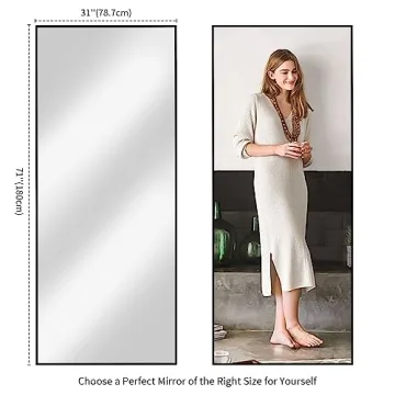Koonmi 71x31 Floor Mirror with Stand for All Rooms