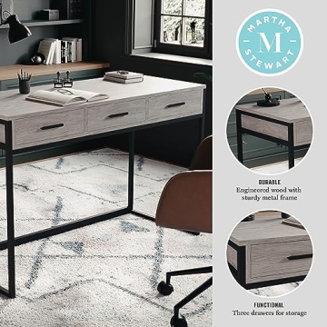 Martha Stewart Ollie Home Office Desk with Drawers