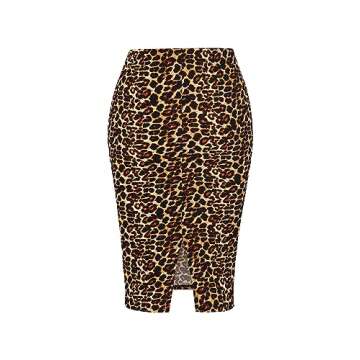 Stylish Women's Stretchy Midi Pencil Skirt with Slit