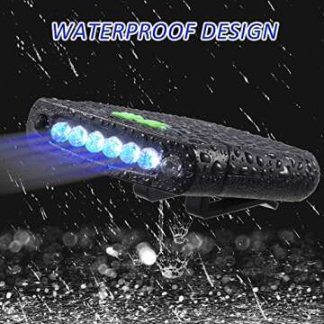 Mudder 2 Pieces LED Clip on Cap Lights USB Rechargeable Cap Flashlight Clip Waterproof Ultra Bright Hat Flashlight Headlamp for Christmas Fishing Camping Hand Work(Black)