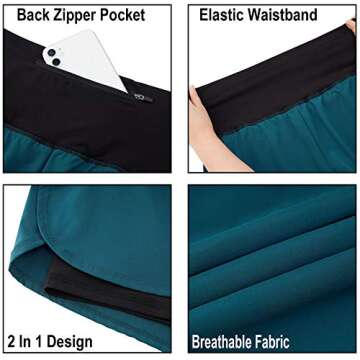 High Waisted 2 in 1 Lindanina Athletic Shorts for Women