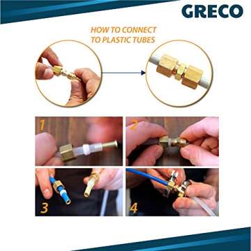 Ice Maker Water Line Kit, Humidifier Installation Kit with ¼” x 25 ft. Poly Tubing, Self-Piercing Saddle Valve, Compression Fittings and Adapters by Greco