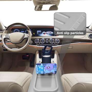 Couch Cup Holder Tray for 8 inch Sofa Arm,Silicone Couch Drink Holder-Flexible Couch Caddy for Phone, Snacks, and Remotes - Anti-Spill & Anti-Slip Couch Arm Table - Gray