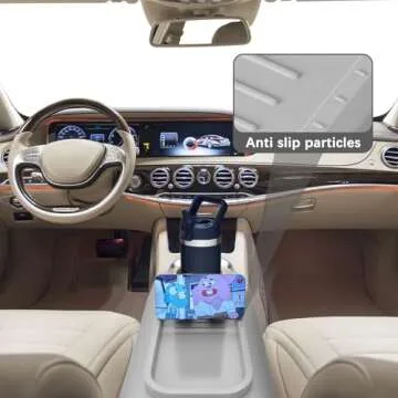 Couch Cup Holder Tray for 8 inch Sofa Arm,Silicone Couch Drink Holder-Flexible Couch Caddy for Phone, Snacks, and Remotes - Anti-Spill & Anti-Slip Couch Arm Table - Gray