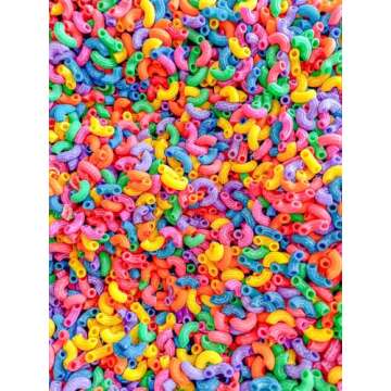 2 Cups of Rainbow Pasta Sensory Bin Filler for Sensory Table - Elbow Noodles