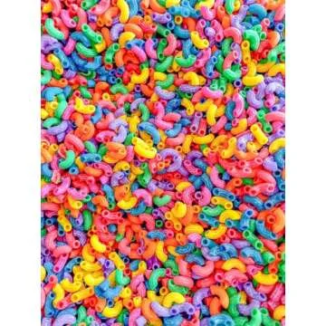 2 Cups of Rainbow Pasta Sensory Bin Filler for Sensory Table - Elbow Noodles