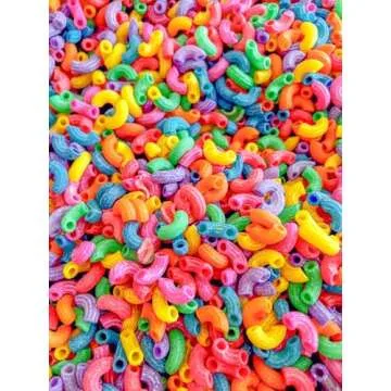 2 Cups of Rainbow Pasta Sensory Bin Filler for Sensory Table - Elbow Noodles