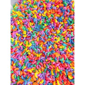 2 Cups of Rainbow Pasta Sensory Bin Filler for Sensory Table - Elbow Noodles