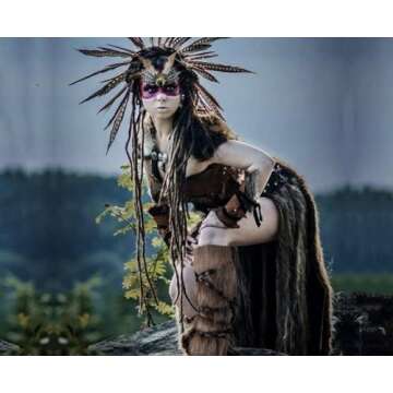 Joukavor Viking Fluffy Leg Warmers Furry Faux Fur Boot Covers Cosplay Accessory for Women Men (Brown-1)