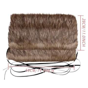 Joukavor Viking Fluffy Leg Warmers Furry Faux Fur Boot Covers Cosplay Accessory for Women Men (Brown-1)