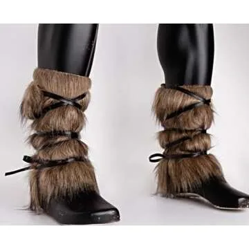 Joukavor Viking Fluffy Leg Warmers for Costume and Cosplay