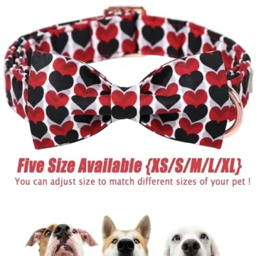 Stylish Babole Pet Valentine Dog Collar with Bow Tie