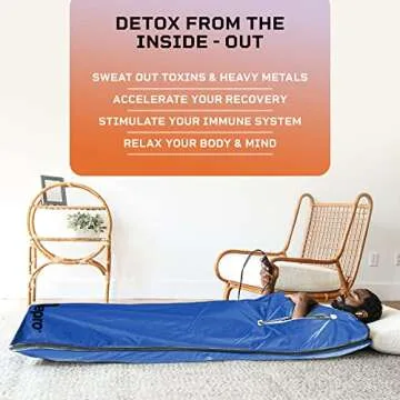 LifePro BioRemedy Infrared Sauna Blanket - Portable Far Infrared Home Sauna for Detox, Tension and Relaxation - Adjustable Temperature (113-176°F) - Includes Carry Bag & Detox Wraps