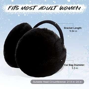 PIGBENGO Women Winter Earmuffs Fuzzy Warm Ear Muff Soft Faux Fur Behind Head Ear Muffs Fleece Outdoor for Cold Weather (Brown)