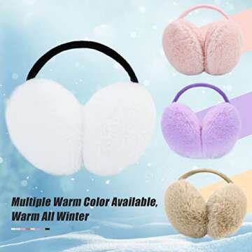 PIGBENGO Women Winter Earmuffs Fuzzy Warm Ear Muff Soft Faux Fur Behind Head Ear Muffs Fleece Outdoor for Cold Weather (Brown)