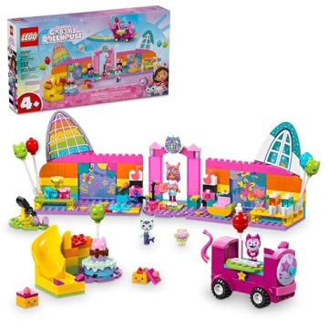 LEGO Gabby’s Dollhouse Gabby’s Party Room Disco Playset for Kids, DJ Entertainment Toy with Slid...
