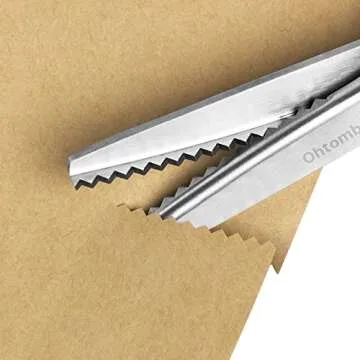 Ohtomber Pinking Shears Craft Scissors - 9" Stainless Steel Fabric Craft Scrapbook Pinking Shears Scissors for Fabric Cutting, Decorative Zig Zag Sewing Cutter with Comfort Grips