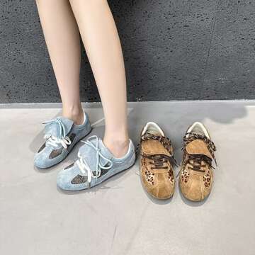 goisuzro Leopard Sneakers for Women Urban Sport Running Shoes Comfortable Fashion Walking Shoes Leop...