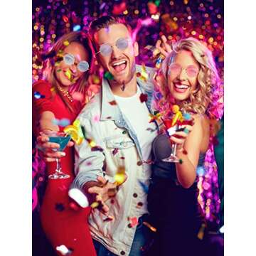 Blulu 10 Pairs Round Hippie Sunglasses John 60's Style Circle Colored Glasses (Gold Silver Frame)