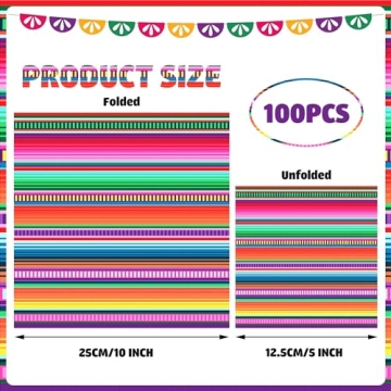 100 Pack Mexican Fiesta Cocktail Napkins for Parties