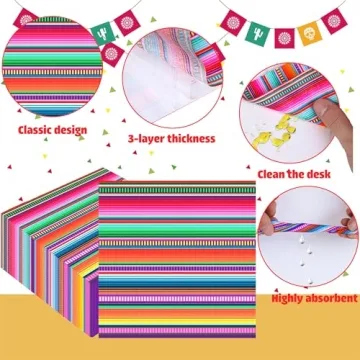 100 Pack Mexican Fiesta Cocktail Napkins for Parties