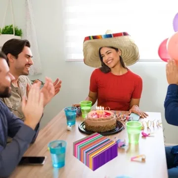 100 Pack Mexican Fiesta Cocktail Napkins for Parties