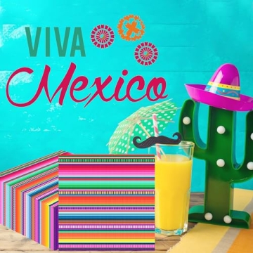 100 Pack Mexican Fiesta Cocktail Napkins for Parties