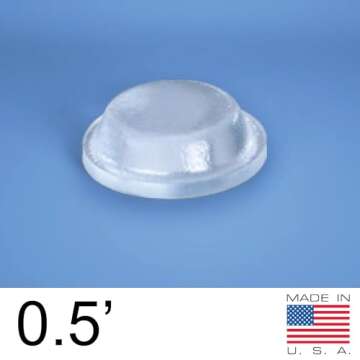 Pack of 100 Cabinet Door Bumpers - 1/2” Diameter Clear Adhesive Pads for Drawers, Glass Tops, Cutt...
