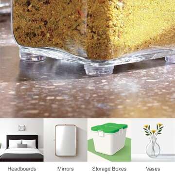 Pack of 100 Clear Adhesive Cabinet Pads for Drawers