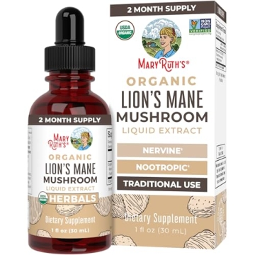 MaryRuth Organics Lion's Mane Mushroom Cognitive Support Supplement