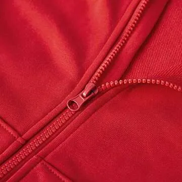 Spring&Gege Youth Solid Full Zipper Hoodies Soft Kids Hooded Sweatshirt for Boys and Girls Size 9-10 Years Red