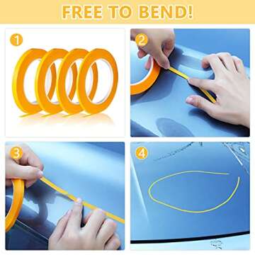 Epakh Masking Tape 4 Rolls for Precision Automotive DIY