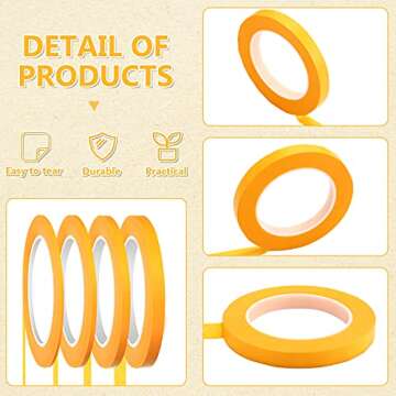 Epakh Masking Tape 4 Rolls for Precision Automotive DIY