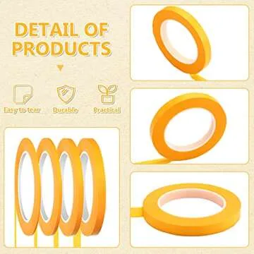 Epakh Masking Tape 4 Rolls for Precision Automotive DIY