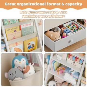 HAVLOTII Kids Bookshelf - Safe Storage for Toddlers
