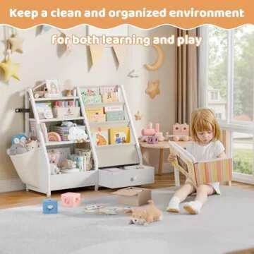 HAVLOTII Kids Bookshelf - Safe Storage for Toddlers