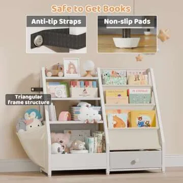 HAVLOTII Kids Bookshelf - Safe Storage for Toddlers
