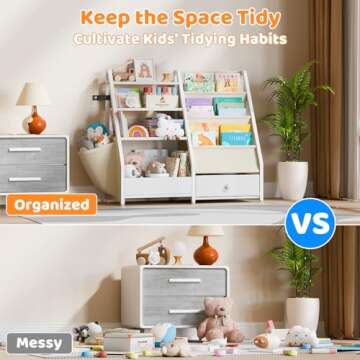 HAVLOTII Kids Bookshelf - Safe Storage for Toddlers