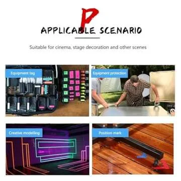 AISEY Neon Gaffer Cloth Tape, Fluorescent Colors Pro Gaff Tape Duct Tape UV Blacklight Glow in The Dark Tape for UV Party 0.6 inch x 16.5 feet, 5 Pack