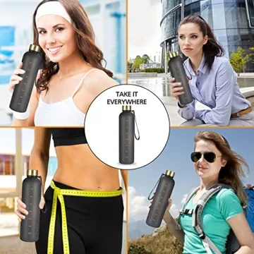 Sursip Slim Motivational Water Bottle - 32 oz BPA Free