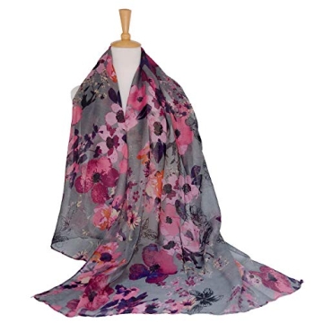 GERINLY Floral Print Scarves for Women | Lightweight Shawl Wraps