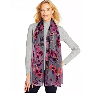 GERINLY Floral Print Scarves for Women | Lightweight Shawl Wraps