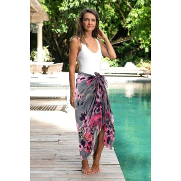 GERINLY Floral Print Scarves for Women | Lightweight Shawl Wraps