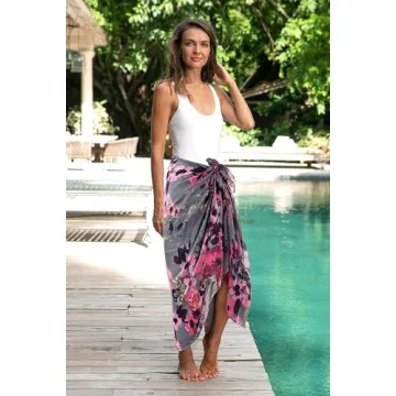 GERINLY Floral Print Scarves for Women | Lightweight Shawl Wraps