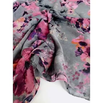 GERINLY Floral Print Scarves for Women | Lightweight Shawl Wraps