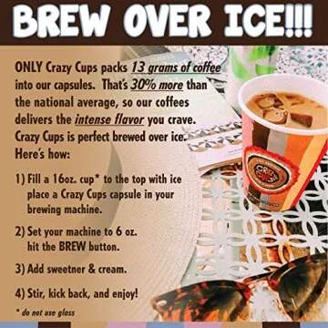 Crazy Cups Flavored Coffee Pods Variety Pack, Medium Roast, Single Serve in Recyclable for Keurig K ...
